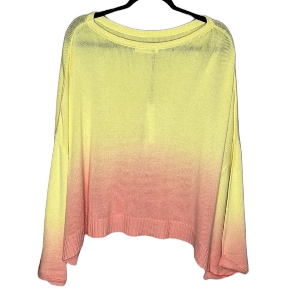 New Mustard Seed Sweater Ombre Gradient Yellow Pink Bell Sleeve‎ Women Medium - Picture 6 of 12